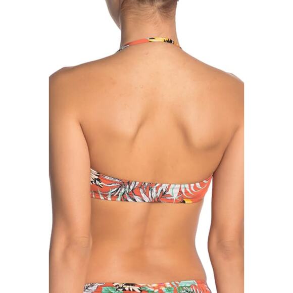 The Bikini Lab Copper Tropical Bandeau Bikini Top LARGE Bralette Convertible NEW - Picture 5 of 7